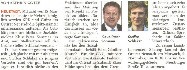 Ein rot-grnes Duo soll den Ortsrat fhren