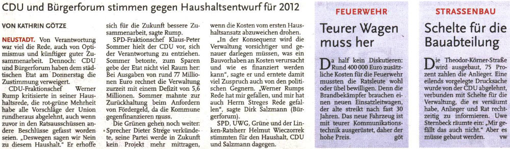 Das Kreuz mit der Etatverantwortung