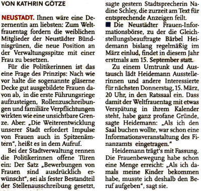 Grne Frauen wnschen eine Dezernentin