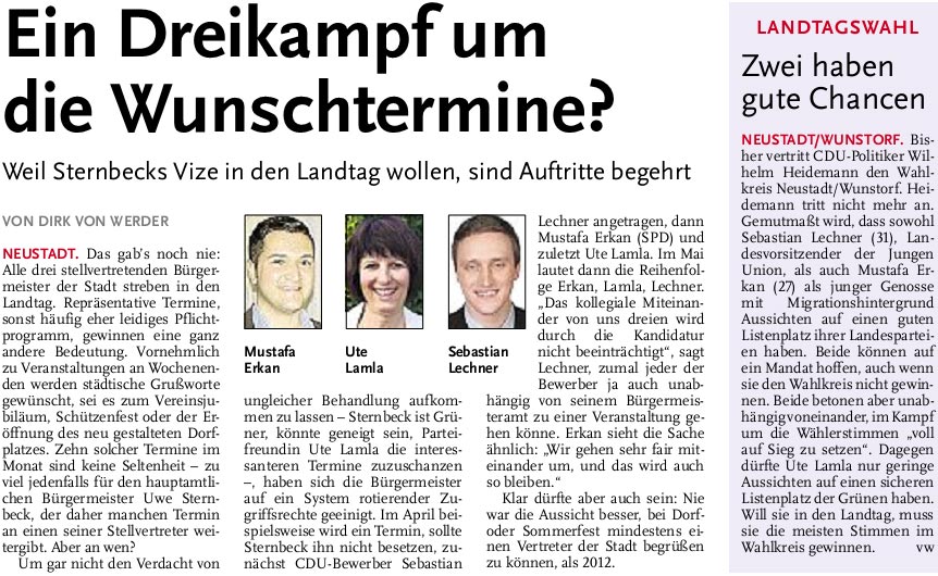 Ein Dreikampf um die Wunschtermine ?