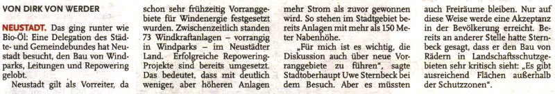 Beispielhaft in Sachen Wind (Text und Bild)