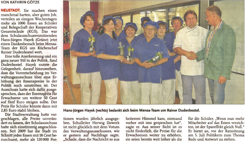 Streit um Gebhren fr Mensa (Text und Bild)