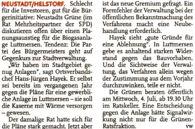 Biogas in Luttmersen: Grn denkt um