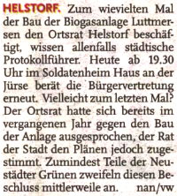 Biogas erneut Ortsratsthema