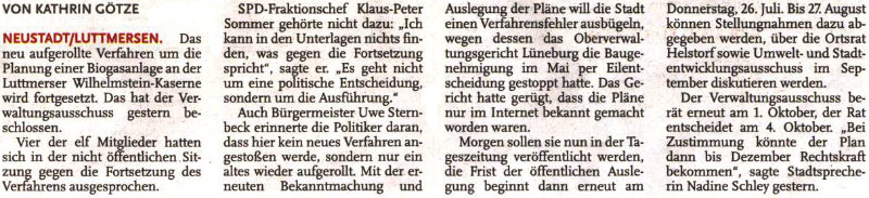 Biogas-Plne werden ausgelegt (Text)