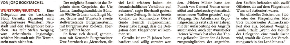 Geste der Vershnung wird mglich