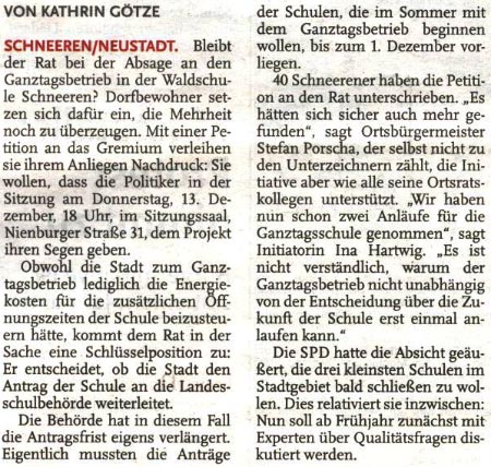 Waldschule: Petition geht an den Rat (Text)