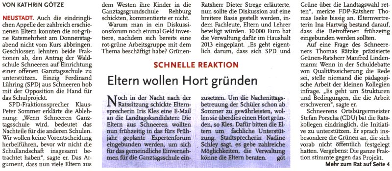 Mehrheit bleibt bei Ablehnung (Text)