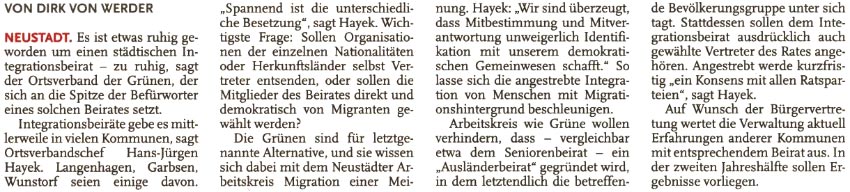 Mit neuem Elan zur Integration (Text)