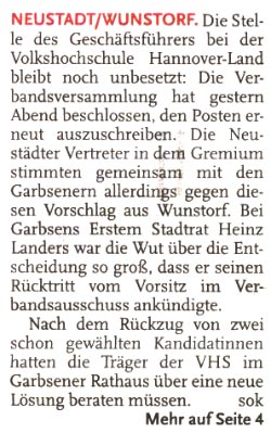 VHS: Die Suche nach einem Chef geht weiter (Text)