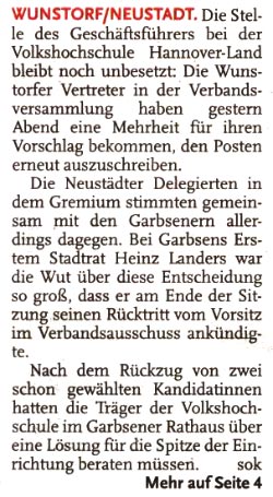 VHS: Konflikt um Fhrung eskaliert (Text)