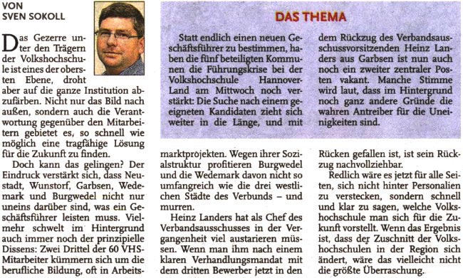 Neuzuschnitt wre keine berraschung (Text)