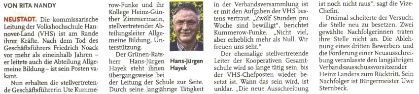 Ratsherr untersttzt die VHS-Leitung (Bild und Text)