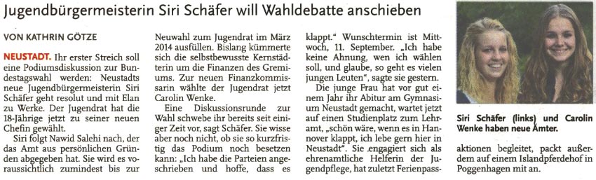 Jugendrat hat eine neue Chefin (Bild und Text)