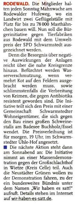 SPD gibt Preis an Protestler (Text)