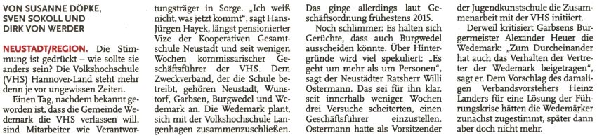 Was wird nun aus der VHS? (Text)