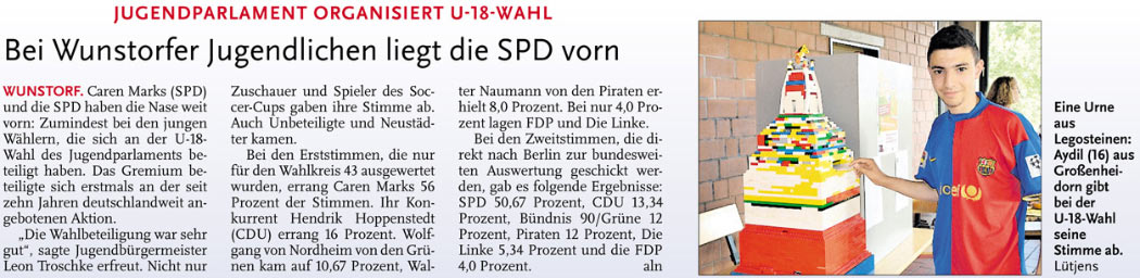 Bei Wunstorfer Jugendlichen liegt die SPD vorn (Text und Bild)