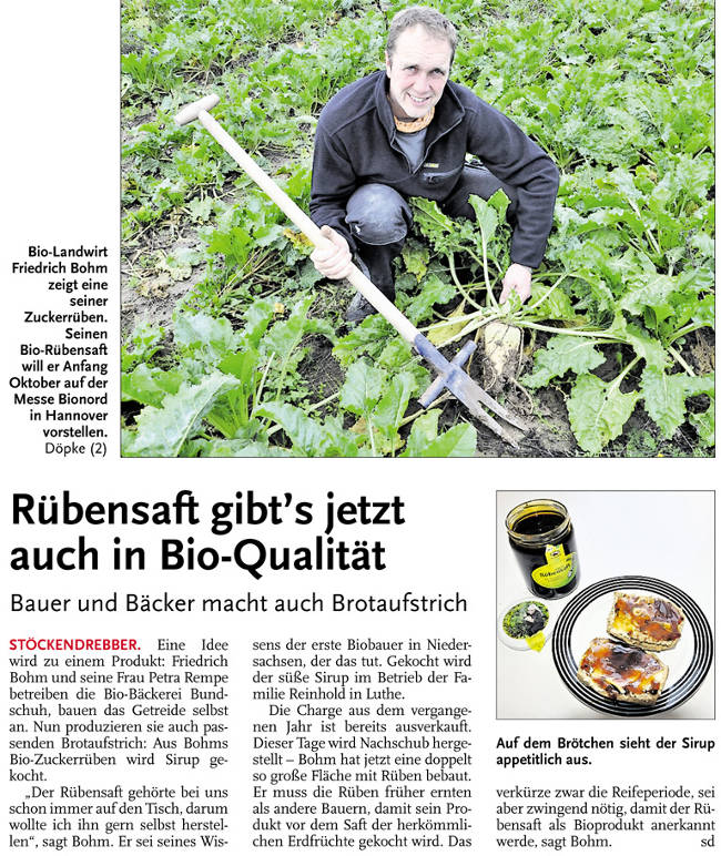 Rbensaft gibt's jetzt auch in Bio-Qualitt (Text und Bild)