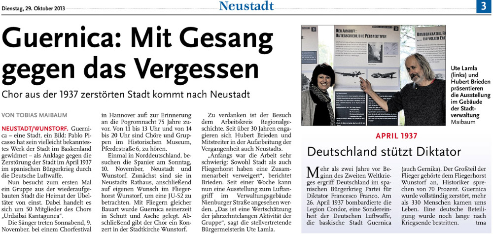 Guernica: Mit Gesang gegen das Vergessen (Bild und Text)