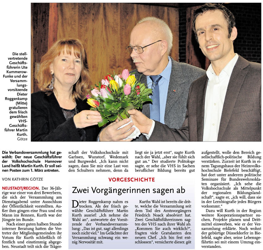 Jetzt gilt's fr den neuen Mann (Text und Bild)