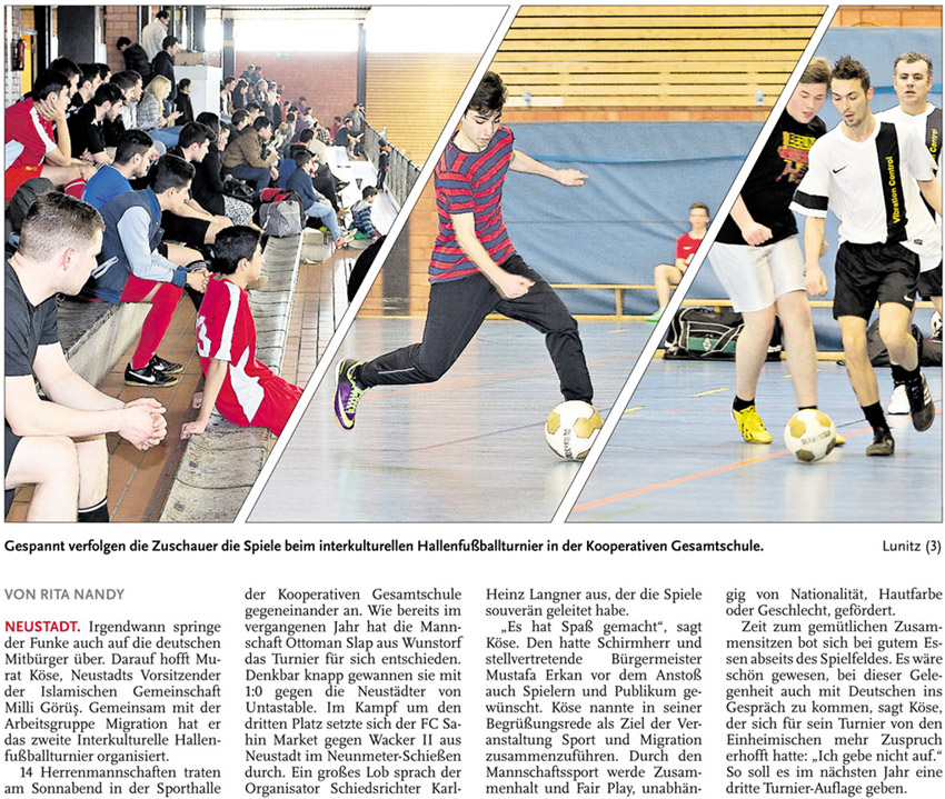 14 Teams kicken fr Integration (Bild und Text)