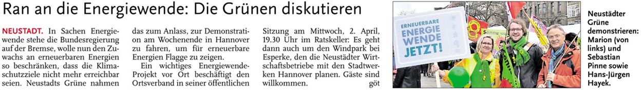 Ran an die Energiewende: Die Grnen diskutieren (Bild und Text)