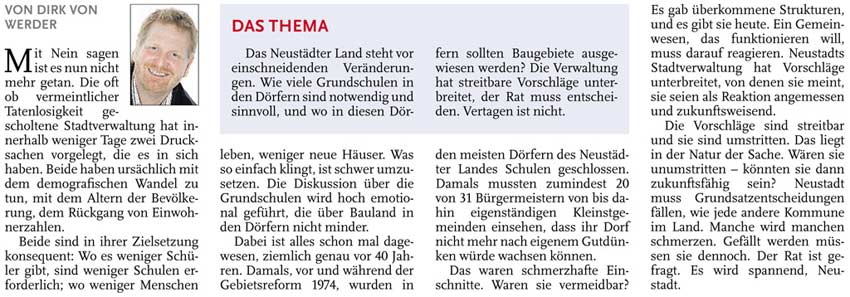 Unpopulr, aber konsequent (Text)