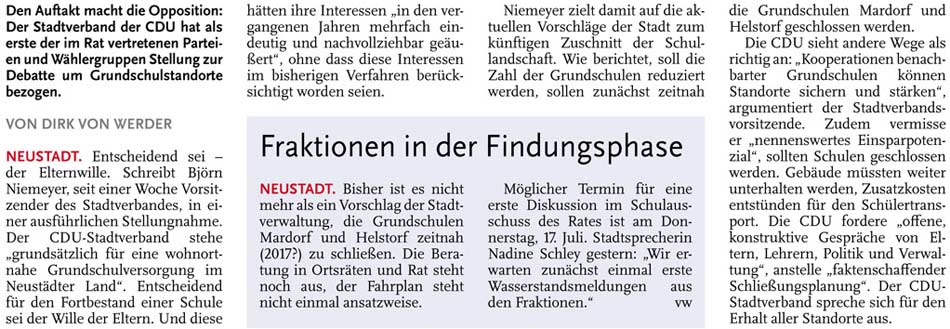 CDU: Der Eltern Wille geschehe