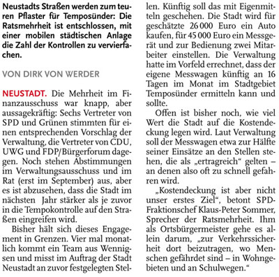 Rot-Grn plant harte Zeiten fr Temposnder (Text)