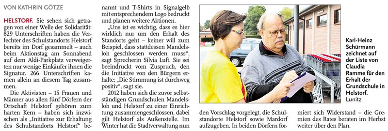 829 signieren fr Schulstandort (Text)