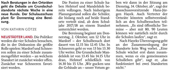 Ausschuss sieht sich vier Schulstandorte an (Text)