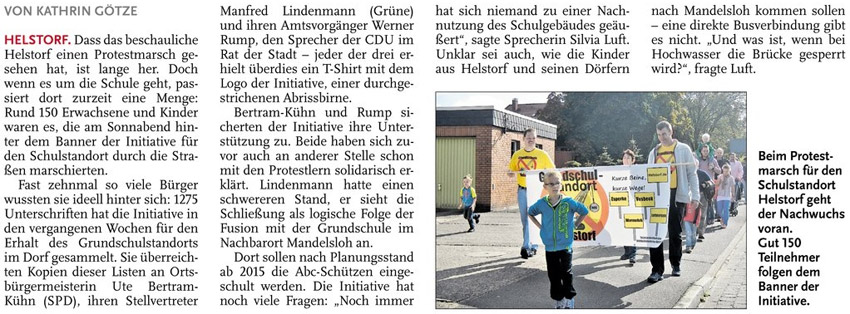 Marsch fr den Schulstandort (Text und Bild)