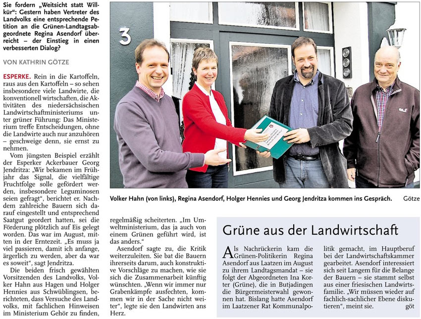 Landvolk will mehr Mitsprache (Text und Bild)