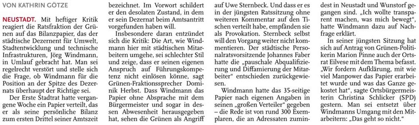 Heftige Kritik an Windmann