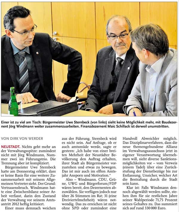 Sternbeck stellt klar: Ich stehe das durch (Bild und Text)