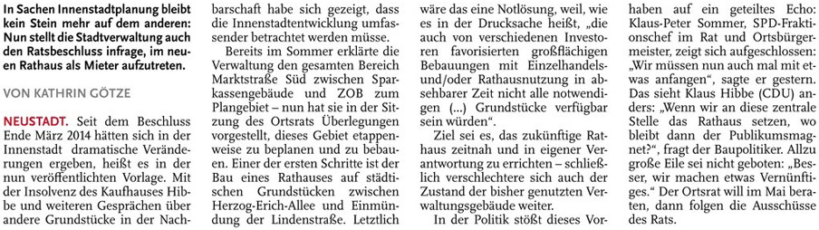 Rathaus: Stadt drckt aufs Gas (LZ)