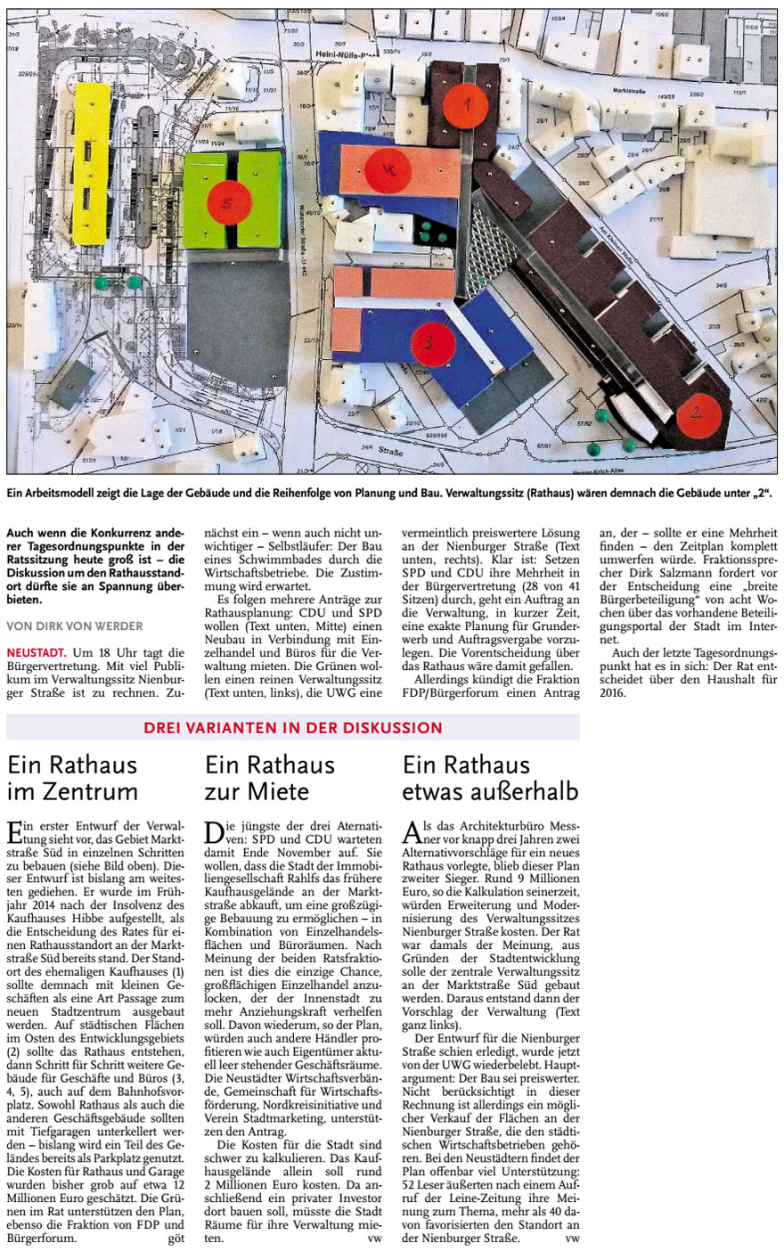 Rathaus: Vorentscheidung ? (Bild und Text)