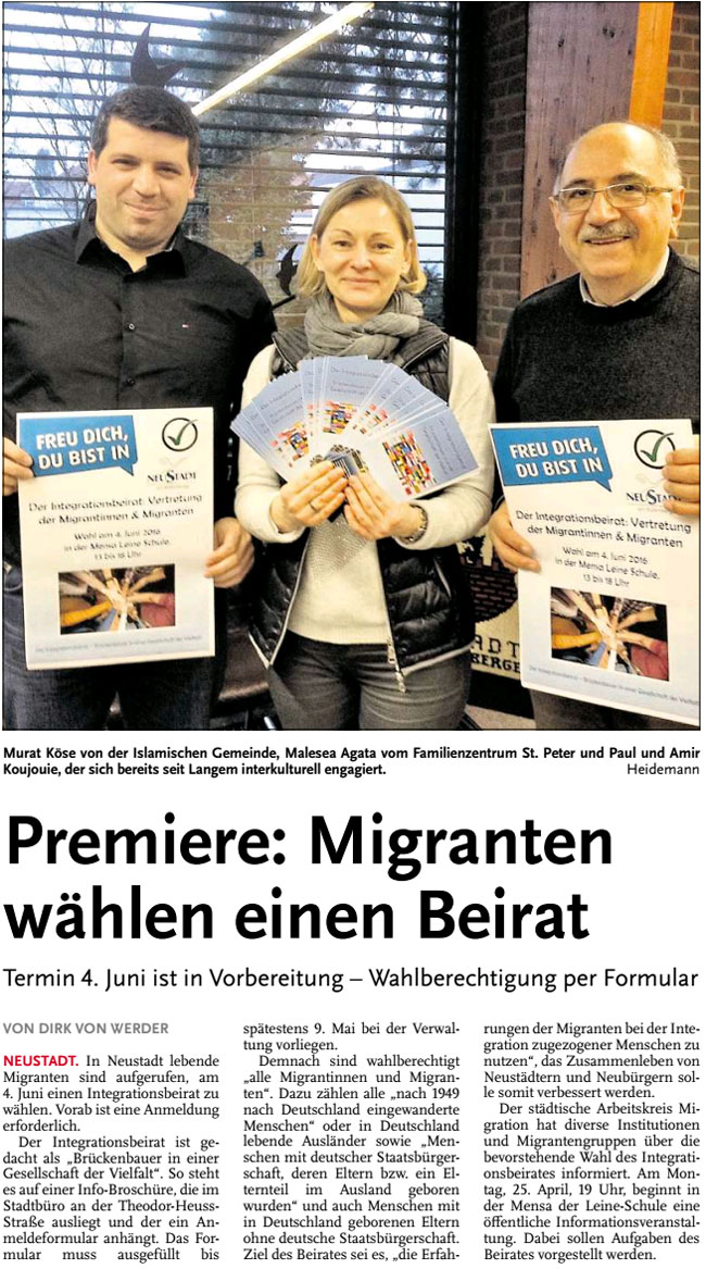 Premiere: Migranten whlen einen Beirat (Bild und Text)