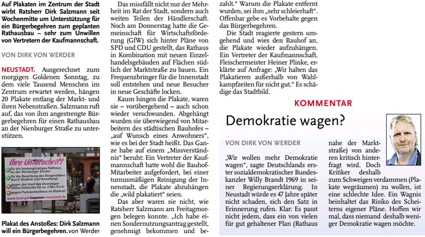 Ein Plakat macht Probleme (Text und Bild)