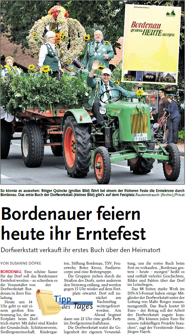 Bordenauer feiern heute ihr Erntefest (Bild und Text)