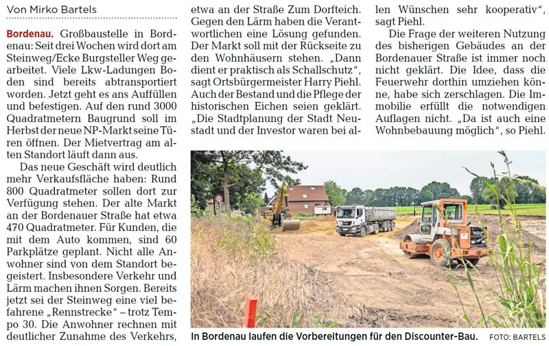 NP-Markt-Bau hat begonnen (Bild und Text)