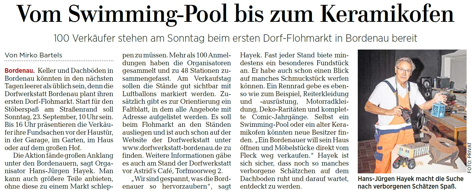 Vom Swimming-Pool bis zum Keramikofen (Text und Bild)