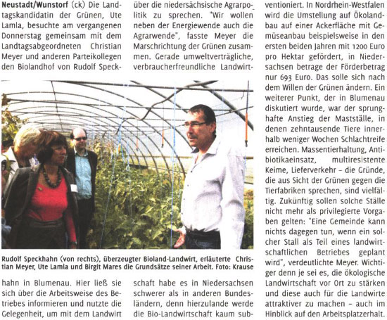 Gr�ne besuchen Biohof