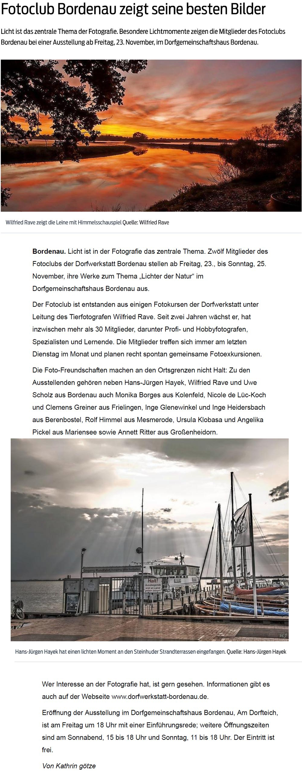 FotoClub Bordenau zeigt seine besten Bilder (Text und Bilder)