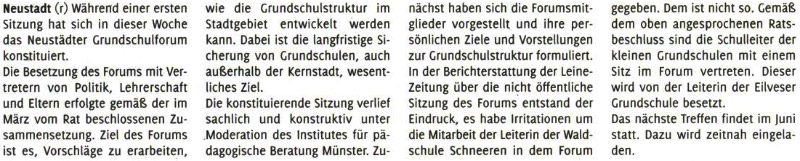 Ziel ist die Sicherung der Grundschulen