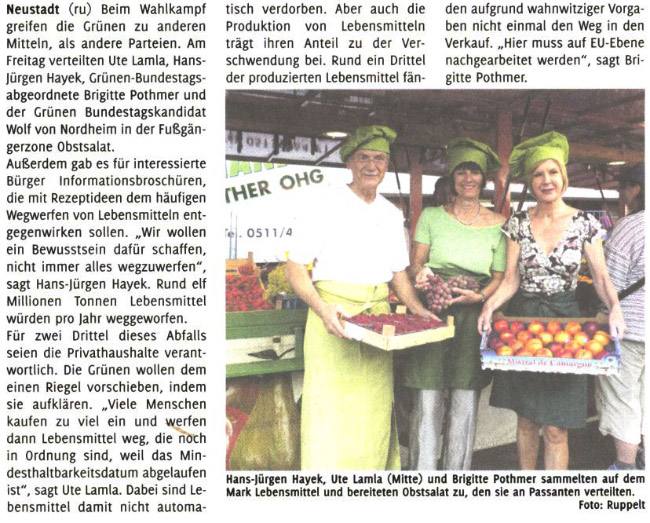 Teller statt Tonne ! (Bild und Text)