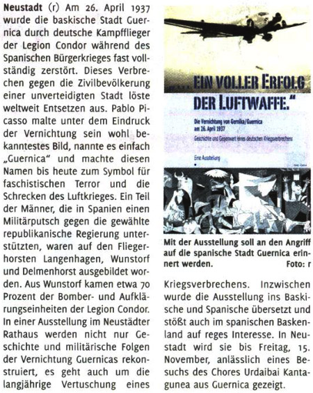 Ausstellung zum Luftangriff (Text und Bild)