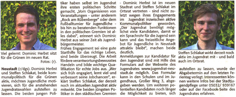 Kandidaten verzweifelt gesucht: Zwei Jungpolitiker werben fr den Jugendrat (Text und Bilder)