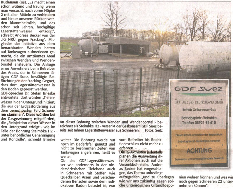 Fracking: Nur vier Kilometer weiter wird bereits Lagerstttenwasser verklappt (Text und Bilder)