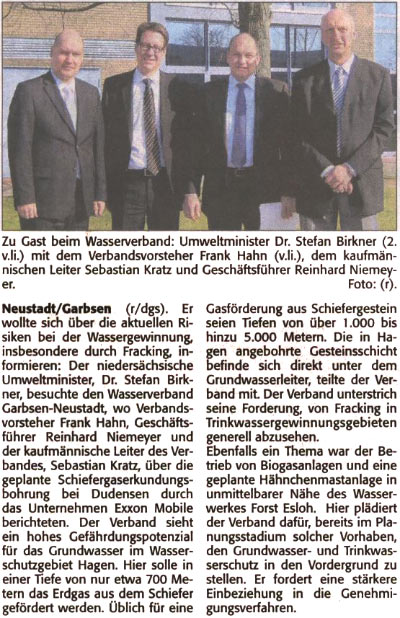 Kein Fracking im Wasserschutzgebiet